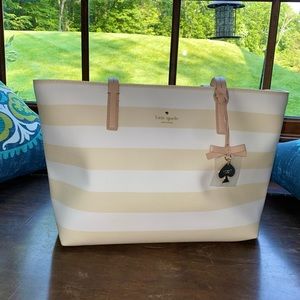 Kate Spade Yellow and White Handbag